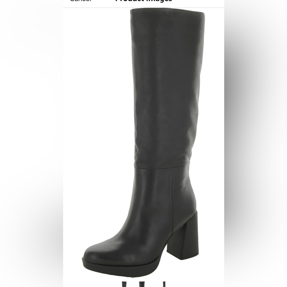 Naturalizer Black Heeled Leather Knee High Boot